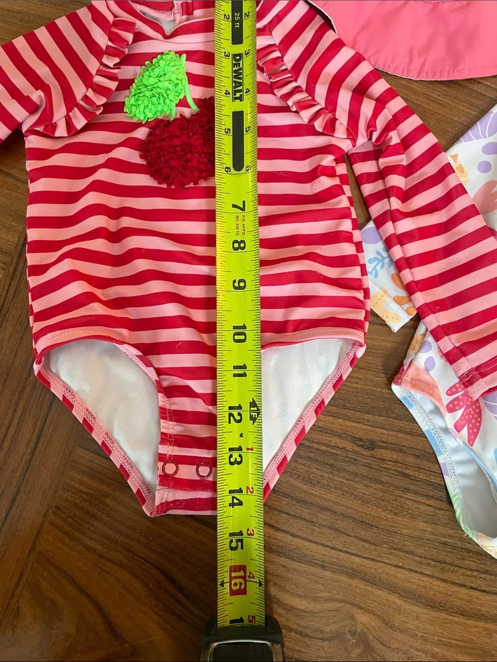 Baby Girls Rashguard One-Piece Swim Suits Nicole Miller Carters Sun Hat 12 m LOT